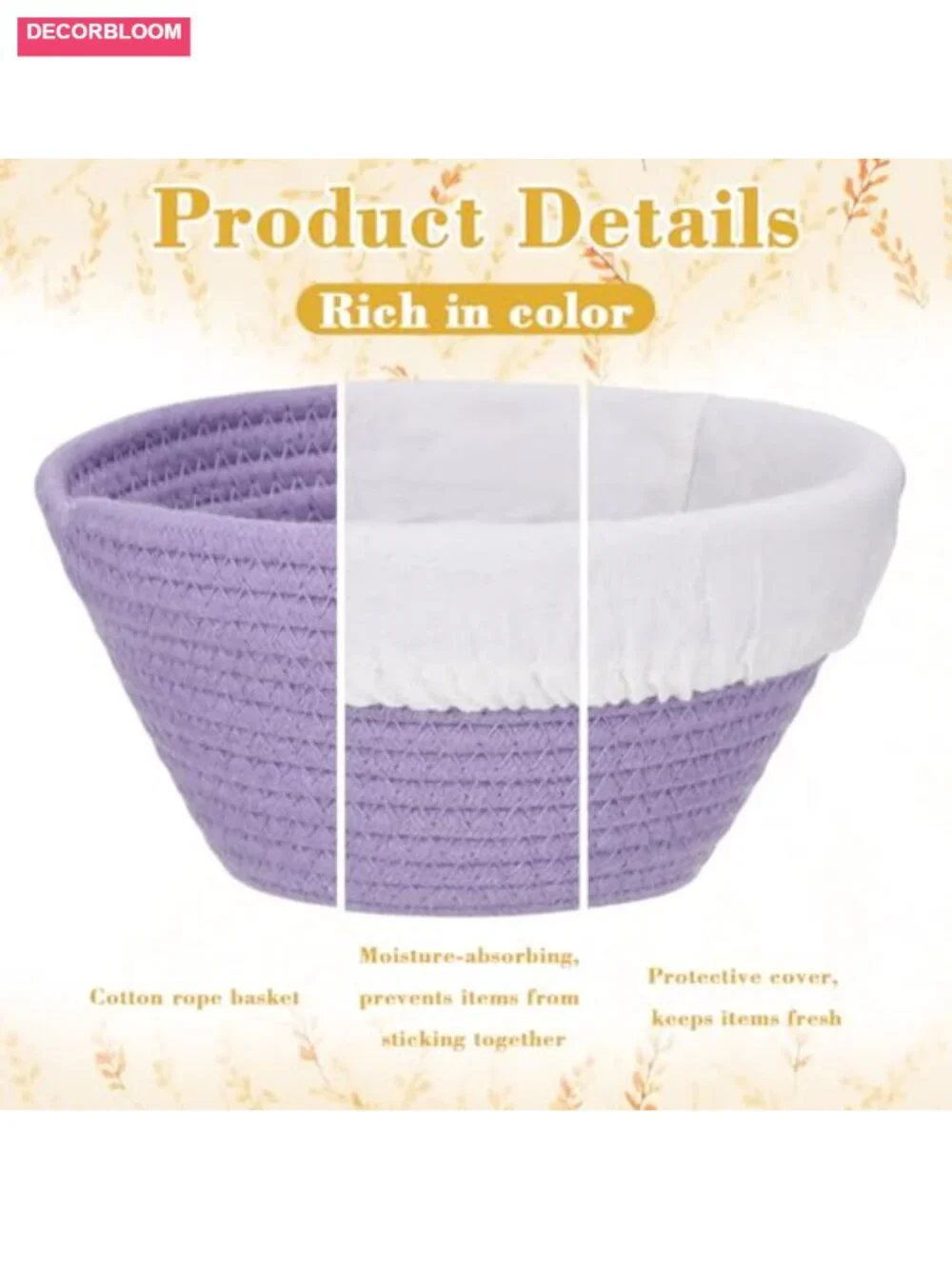 4 Round Cotton Rope Bread Proofing Baskets with Liners and Covers for Sourdough